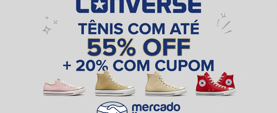 Mercado Livre oferece 20% OFF em tênis Converse