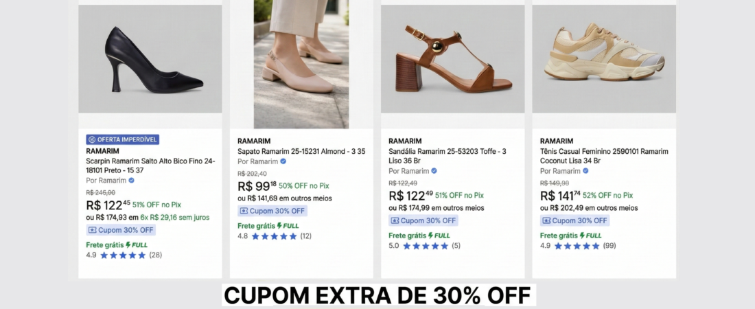 Sapatos Ramarim com 25% OFF no Mercado Livre