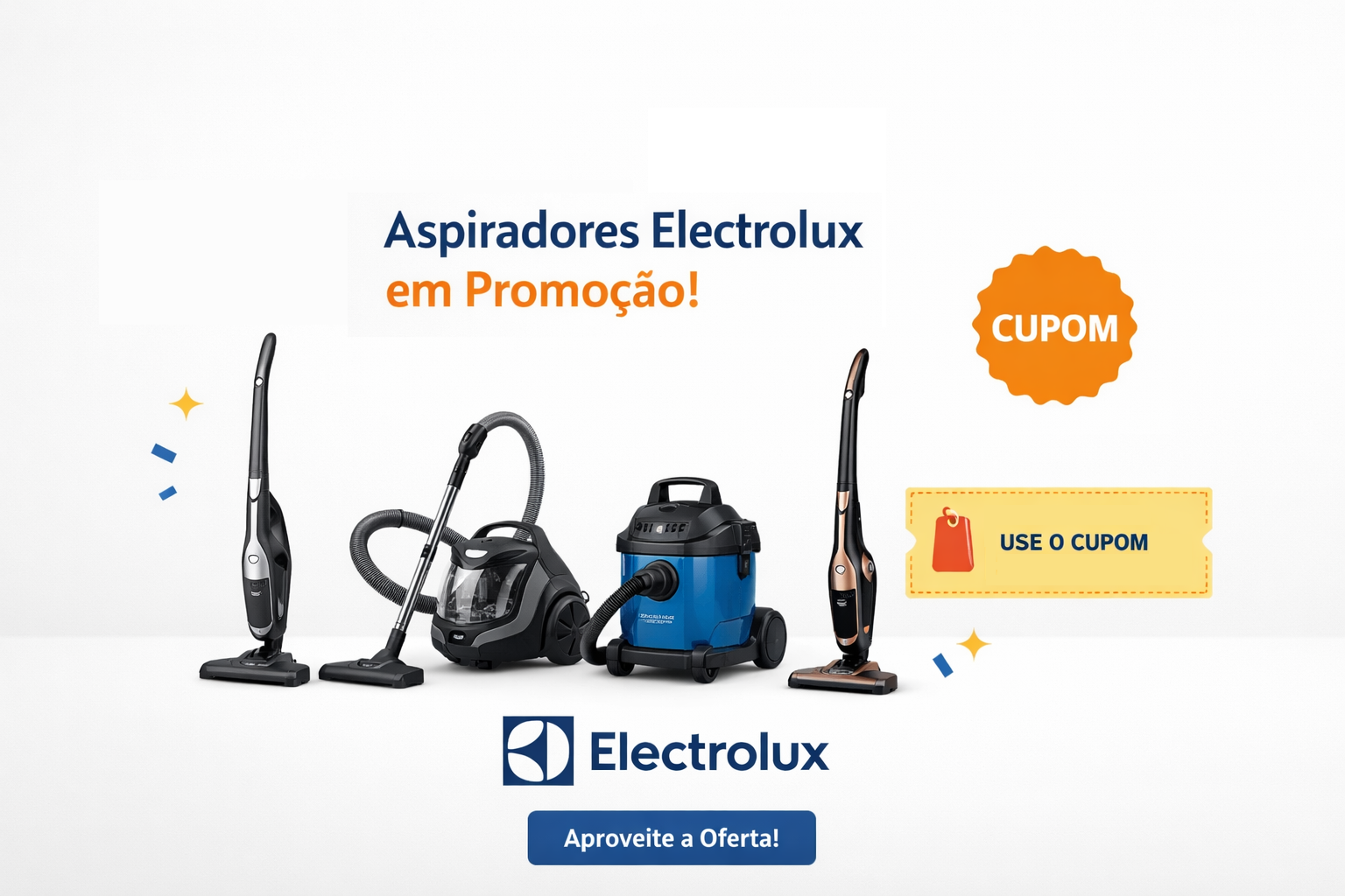 Aspiradores com 7% de desconto utilizando cupom Electrolux