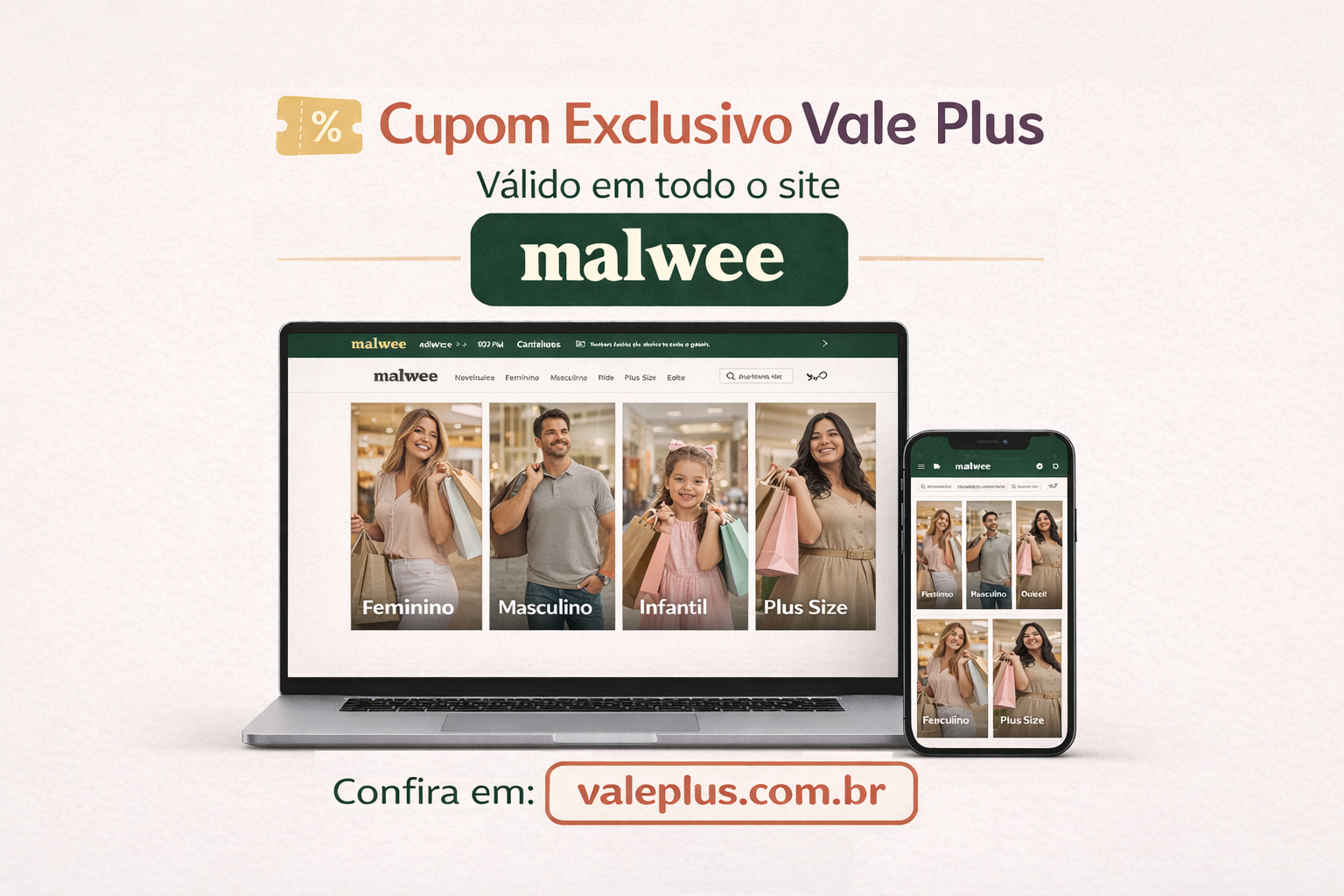 Malwee libera cupom de desconto válido em todo o site hoje