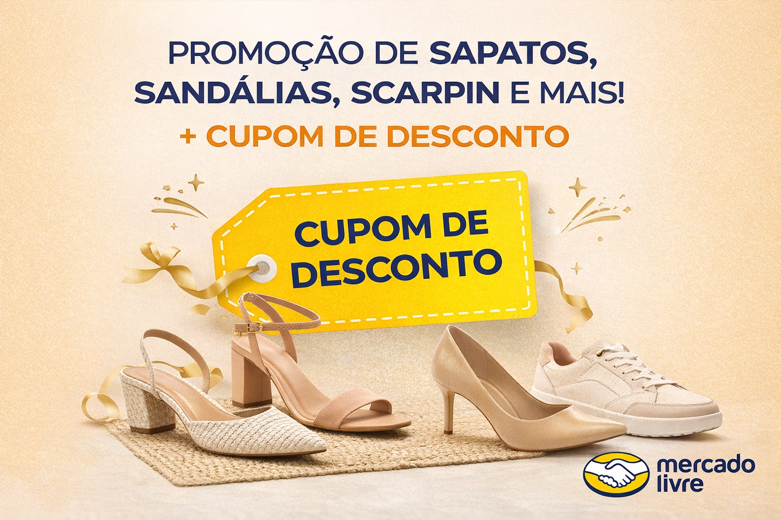 Até 30% OFF em Sapatos Femininos com Cupom Mercado Livre
